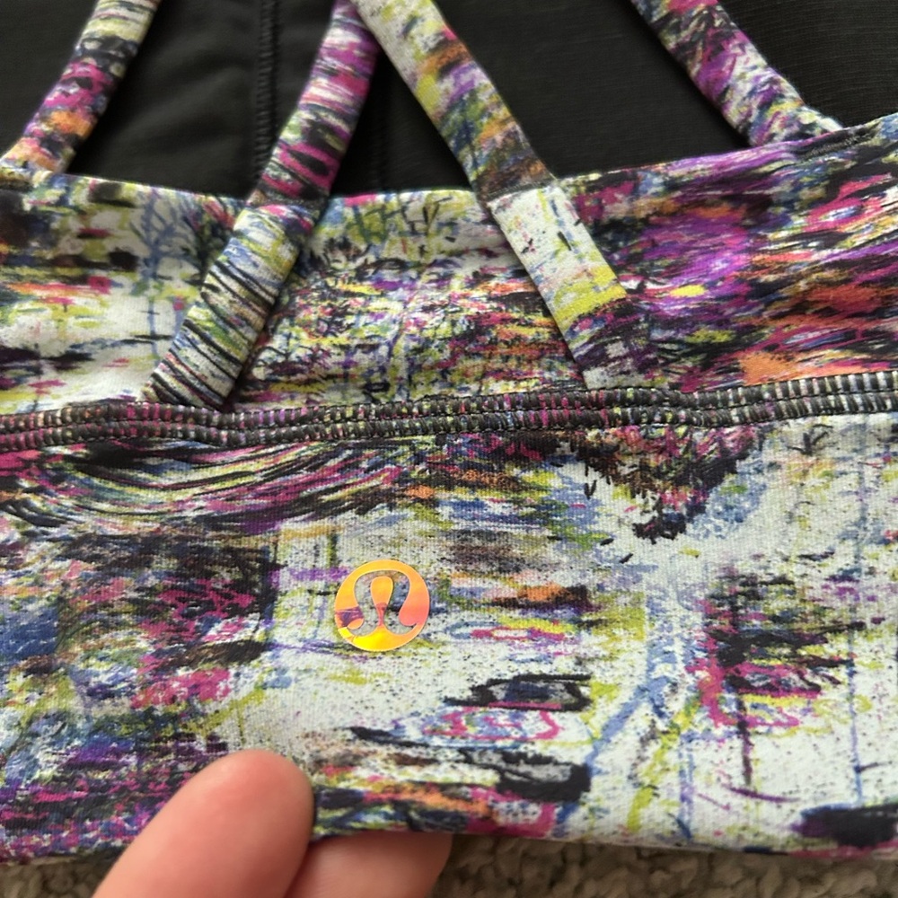 Lululemon Align Energy Sports Bra Abstract Print Strappy Back Women Size 4 - Picture 4 of 6